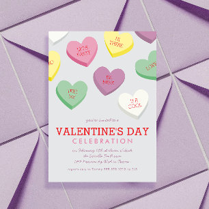 Sprechende Candy Heart Valentinstag-Party-Einladun Einladung