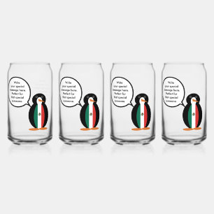 Sprechende Ms. Penguin mit mexikanischer Flagge  Dosenglas