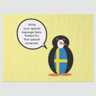 Sprechende Schwedische Flagge Ms. Penguin Personal Seidenpapier