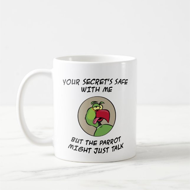 Sprecheninder Ringneck Papagei Kaffeetasse (Links)
