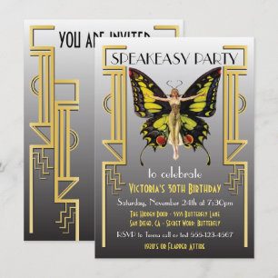 Sprecherzimmer Flapper Great Gatsby Party Einladun Einladung