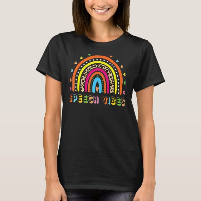 SprechsprachPathologe Boho Rainbow Speech V T-Shirt (Vorderseite)