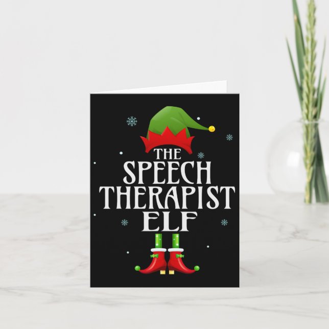 Sprechtherapeut Elf Xmas Matching Family Group Karte (Vorderseite)