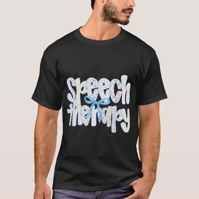 Sprechtherapeut Floral Coquette Bow Slp Rede T-Shirt (Vorderseite)