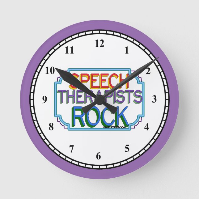 Sprechtherapeuten Rock Runde Wanduhr (Vorderseite)