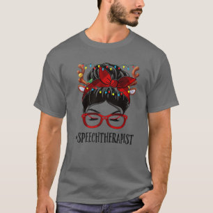 Sprechtherapeutin Leben Weihnachten Frau Messy Bun T-Shirt