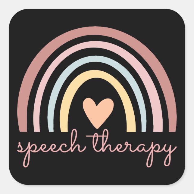 Sprechtherapie I Quadratischer Aufkleber (Vorderseite)