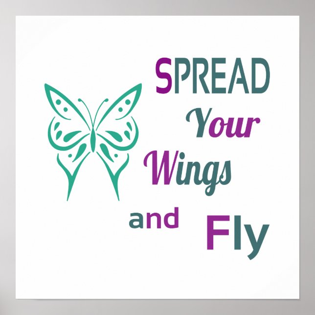 Spreizen Sie Ihre Flügel und Fliegenplakat Poster (Vorne)