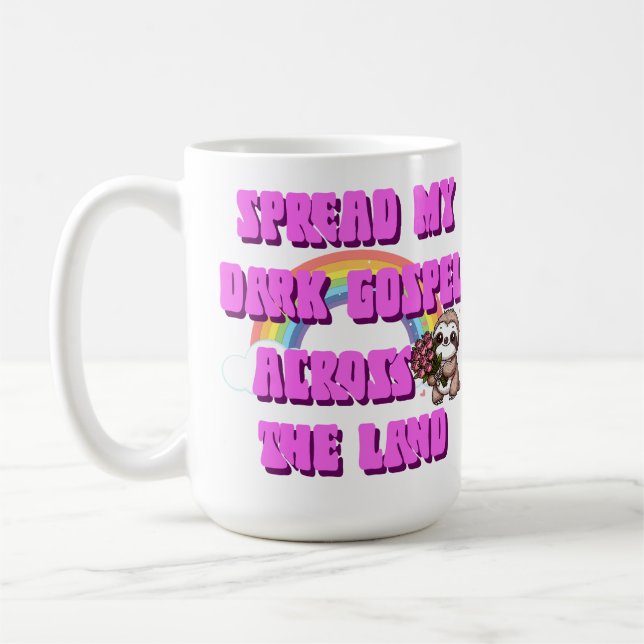 Spreizen Sie mein dunkles Evangelium über die Land Kaffeetasse (Links)