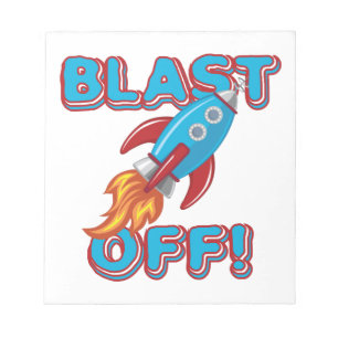 Sprengen Sie weg Rocket-Schiff Notizblock