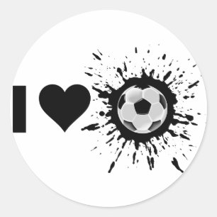 Sprengstoff-I-Liebe-Fußball Runder Aufkleber