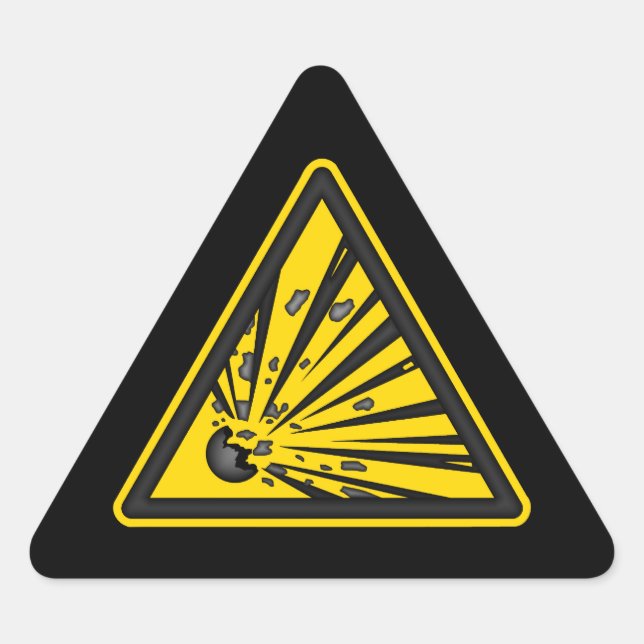 Sprengwarnkleber Dreieckiger Aufkleber (Vorderseite)