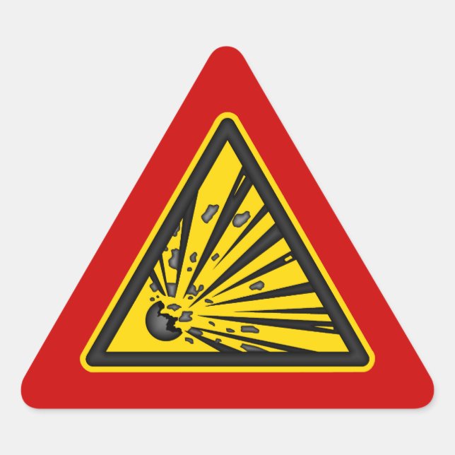 Sprengwarnkleber Dreieckiger Aufkleber (Vorderseite)