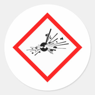 Sprengwarnzeichen Runder Aufkleber