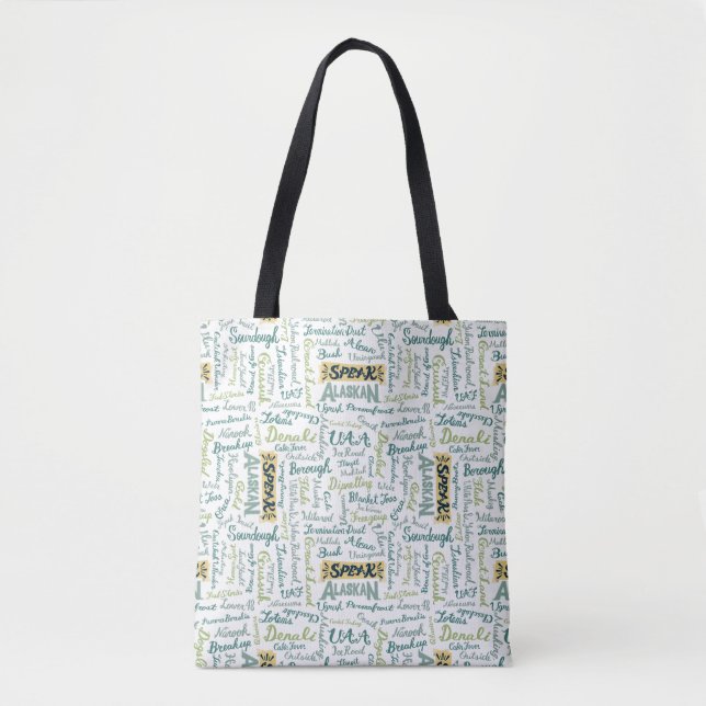 Sprich Alaskan! White Tote Bag Tasche (Vorderseite)