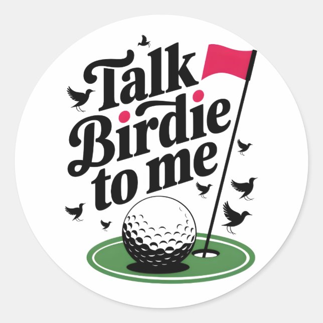 Sprich Birdie mit mir Funny golf puff Runder Aufkleber (Vorderseite)