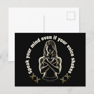 Sprich deine Meinung, selbst wenn deine Stimme zit Postkarte