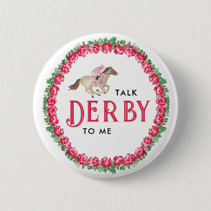 Sprich Derby mit mir   Pferderennen Derby Brautpar Button