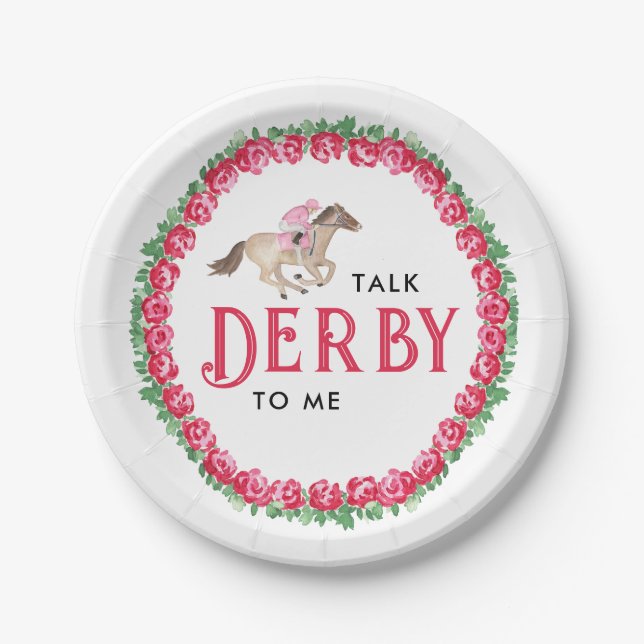 Sprich Derby mit mir | Race Derby Brautparty Pappteller (Vorderseite)