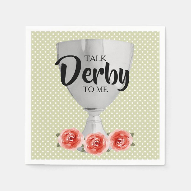 Sprich Derby mit mir Rose und Polka Dots Napkins Serviette (Vorderseite)