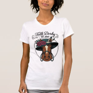 Sprich Derby Mit Mir Vintage Pferd Hut Design T-Shirt