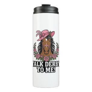 Sprich Derby Zu Mir Vintage Pferd Rose Derby Desig Thermosbecher