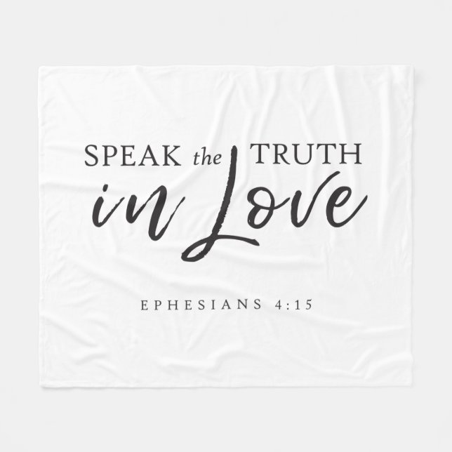 Sprich die Wahrheit in Liebe Ephesians 4:15 Bibelv Fleecedecke (Vorderseite (Horizontal))