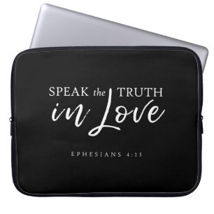 Sprich die Wahrheit in Liebe Ephesians 4:15 Bibelv Laptopschutzhülle