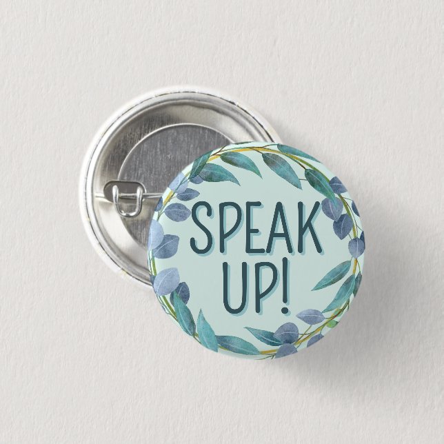 Sprich Laut Blau Schwerhörig Button (Vorne & Hinten)