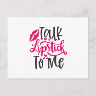 Sprich Lippenstift Mit Mir- Makeup Zitat Postkarte