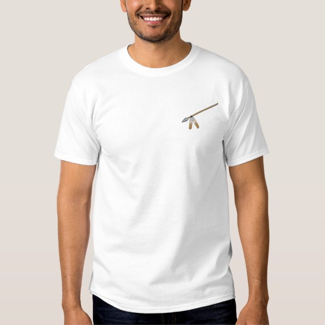 Sprich mit Feathers Besticktes T-Shirt (Vorderseite)
