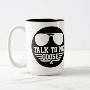 Sprich mit mir über die Gänsevisionäre-Tasse Zweifarbige Tasse