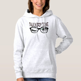 Sprich Nerdy mit mir Geek Glasses Winking Eye Gree Hoodie