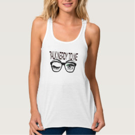 Sprich Nerdy mit mir Geek Glasses Winking Eye Gree Tank Top