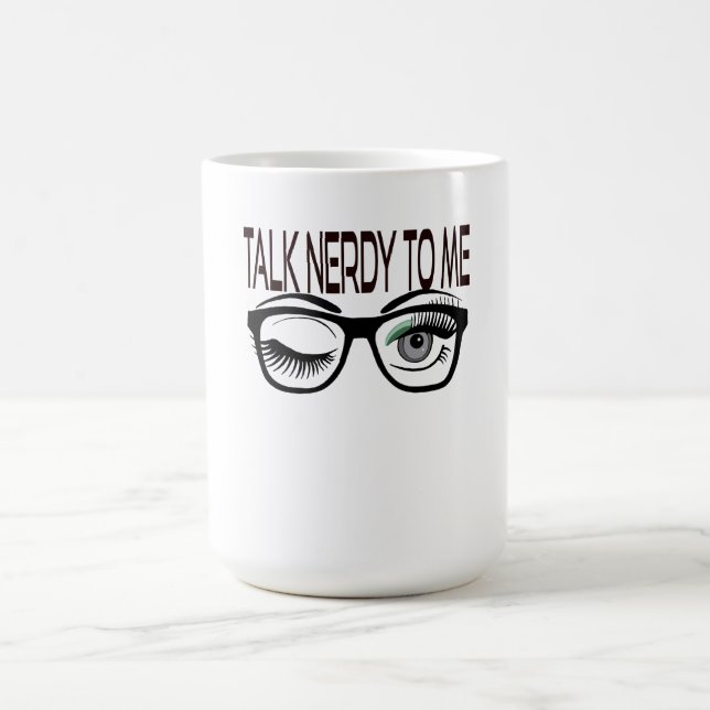 Sprich Nerdy mit mir Geek Glasses Winking Eye Gree Verwandlungstasse (Zentrum)