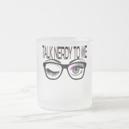 Sprich Nerdy mit mir Geek Glasses Winking Eye Pink Mattglastasse