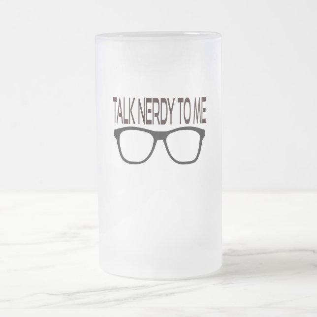 Sprich Nerdy mit mir mit Black Geek Brillen Mattglas Bierglas (Mittel)
