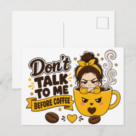 Sprich nicht mit mir vor dem Kaffee Grumpy Girl Postkarte