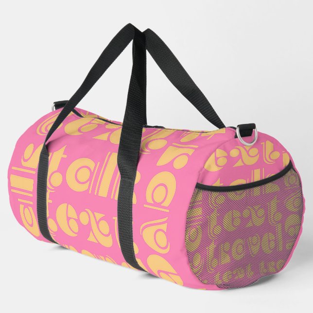 Sprich Text Reise Rosa Duffle Bag (Rechte Ecke)