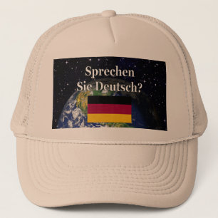Sprichst du Deutsch? Auf Deutsch. Flag & Erde Truckerkappe