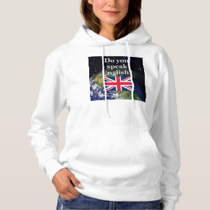 "Sprichst du Englisch?" auf Englisch. Flag & Erde Hoodie