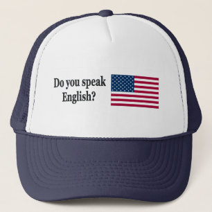 Sprichst du Englisch? Auf Englisch. Flaggenbf Truckerkappe