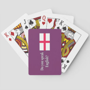 "Sprichst du Englisch?" auf Englisch. Flaggenwanne Spielkarten