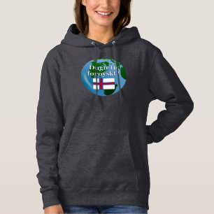 Sprichst du Färöisch? Auf Färöisch. Flagge & Globu Hoodie