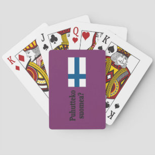 Sprichst du Finnisch? Auf Finnisch. Flaggenbf Spielkarten