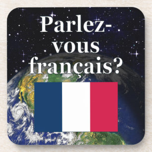 Sprichst du Französisch? Auf Französisch. Flag & E Untersetzer
