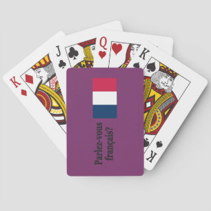 Sprichst du Französisch? Auf Französisch. Flaggenb Spielkarten