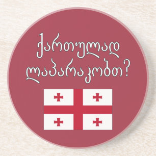 Sprichst du Georgisch? Auf Georgisch. Flag Getränkeuntersetzer