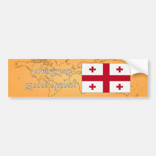 Sprichst du Georgisch? Auf Georgisch. Flaggenwanne Autoaufkleber