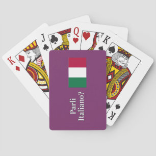 Sprichst du Italienisch? Auf Italienisch. Flaggenw Spielkarten